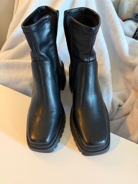 Madden Girl Black Combat Moto Boots